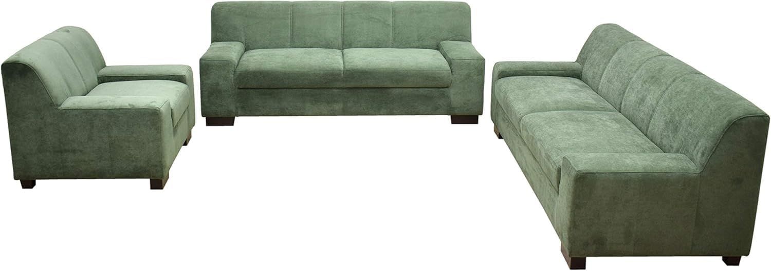DOMO. collection Norma 3er fest-2er fest-Sessel, Kunststoff, grün, 212 x 85 x 74 cm, 194 x 85 x 74 cm, 101 x 85 x 74 cm Bild 1