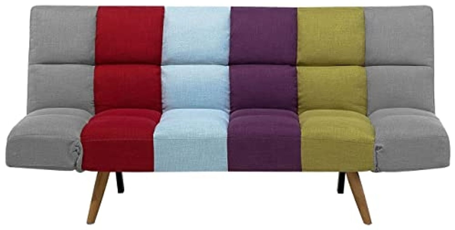 Schlafsofa 3-Sitzer Polsterbezug bunt Patchwork INGARO Bild 1