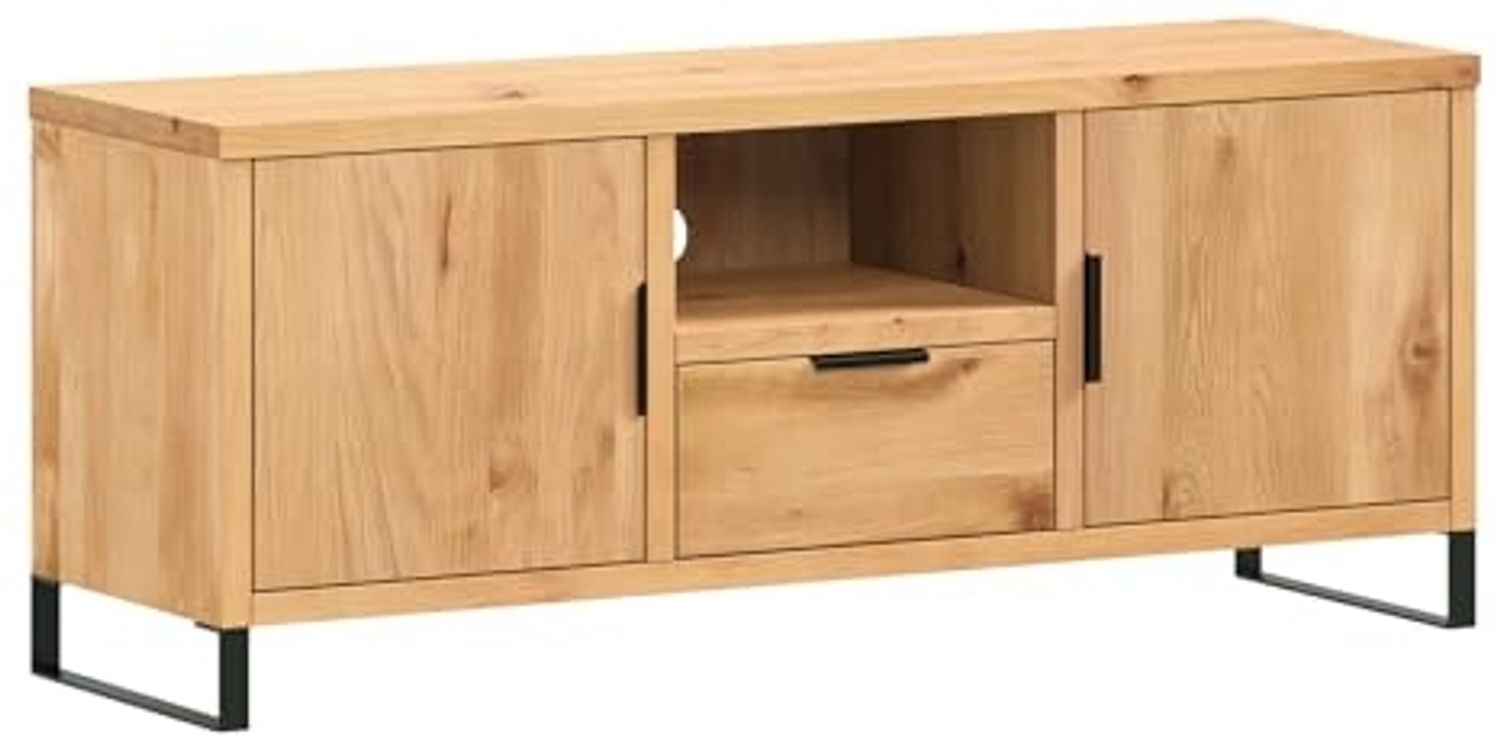 Sydney TV-Bank Wildeiche massiv 134x55x41 cm von massivum – TV-Lowboard Holz braun, Wohnzimmer-TV-Board, Fernsehschrank modern Bild 1