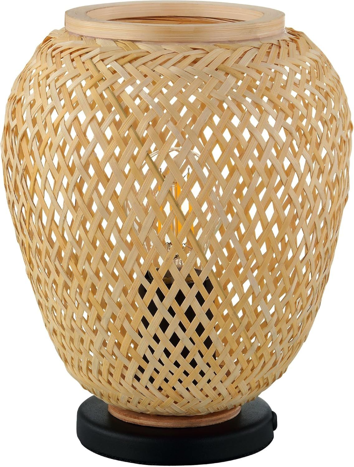 Eglo 43263 NATURE Tischleuchte DEMBLEBY Holz natur E27 1X40W H:25cm Ø20cm mit Kabelschalter Bild 1