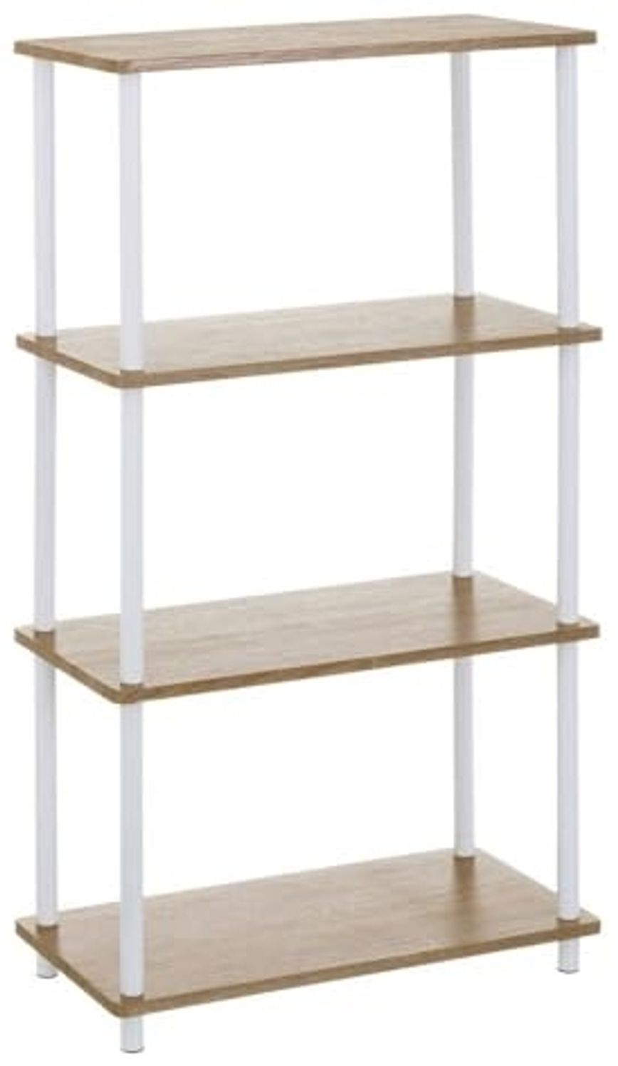 Bodenregal mit 4 Einlegeböden aus MDF und Metall in Natur und Weiß Bild 1