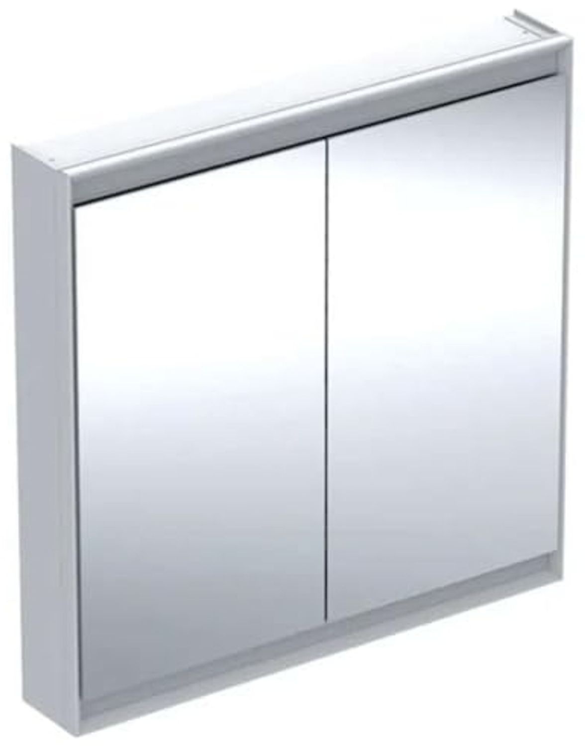 Geberit ONE Spiegelschrank mit ComfortLight, 2 Türen, Aufputzmontage, 90 x 90 x 15 cm, 505.813.00, Farbe: Aluminium eloxiert - 505.813.00.1 Bild 1