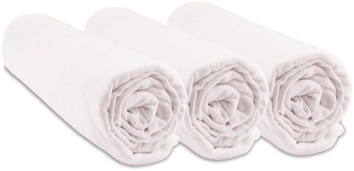 Easy Dort Spannbettlaken, Bio-Baumwolle, 32x72 cm, Weiß Bild 1