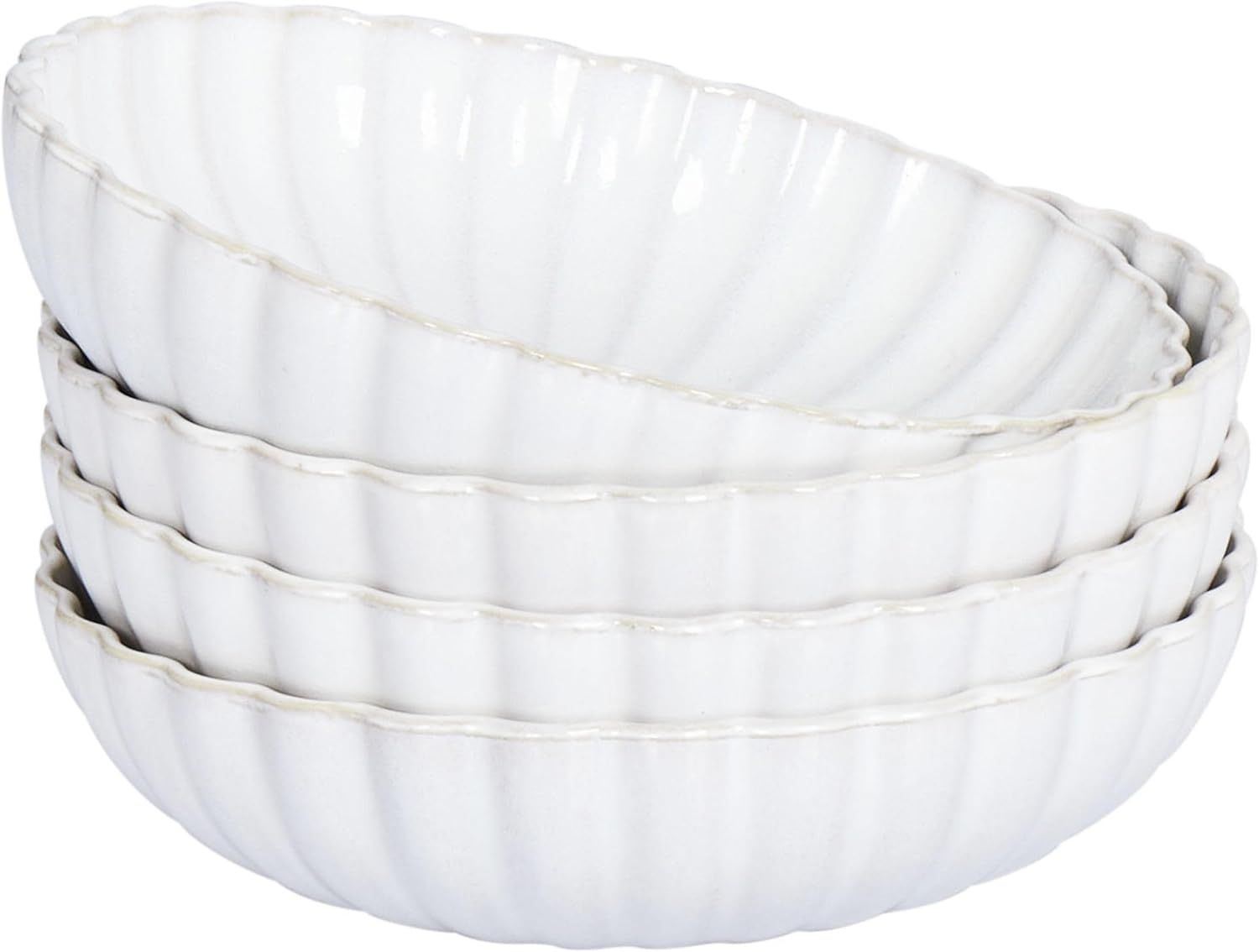 Suppenteller 4er Set NETTLE Steinzeug Cremeweiß Bild 1