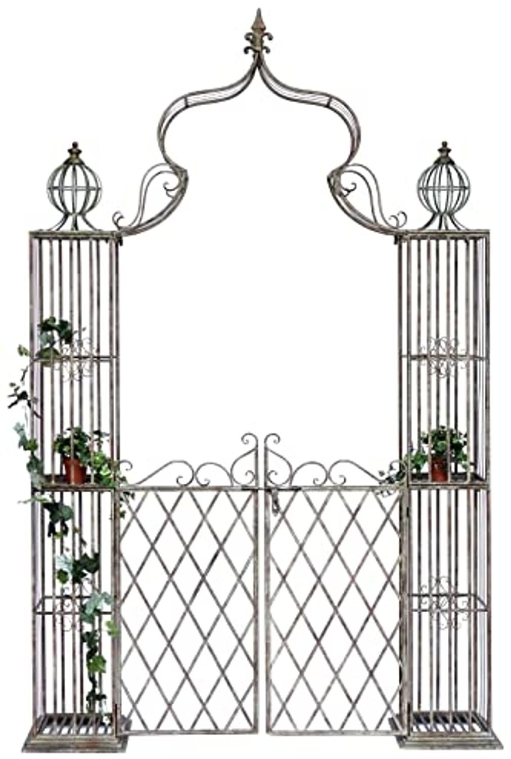 DanDiBo Rosenbogen mit Tor Pforte Metall 275x170 cm Rundbogen Torbogen Pergola 110241 Schmiedeeisen Rankhilfe Gartentor Bild 1