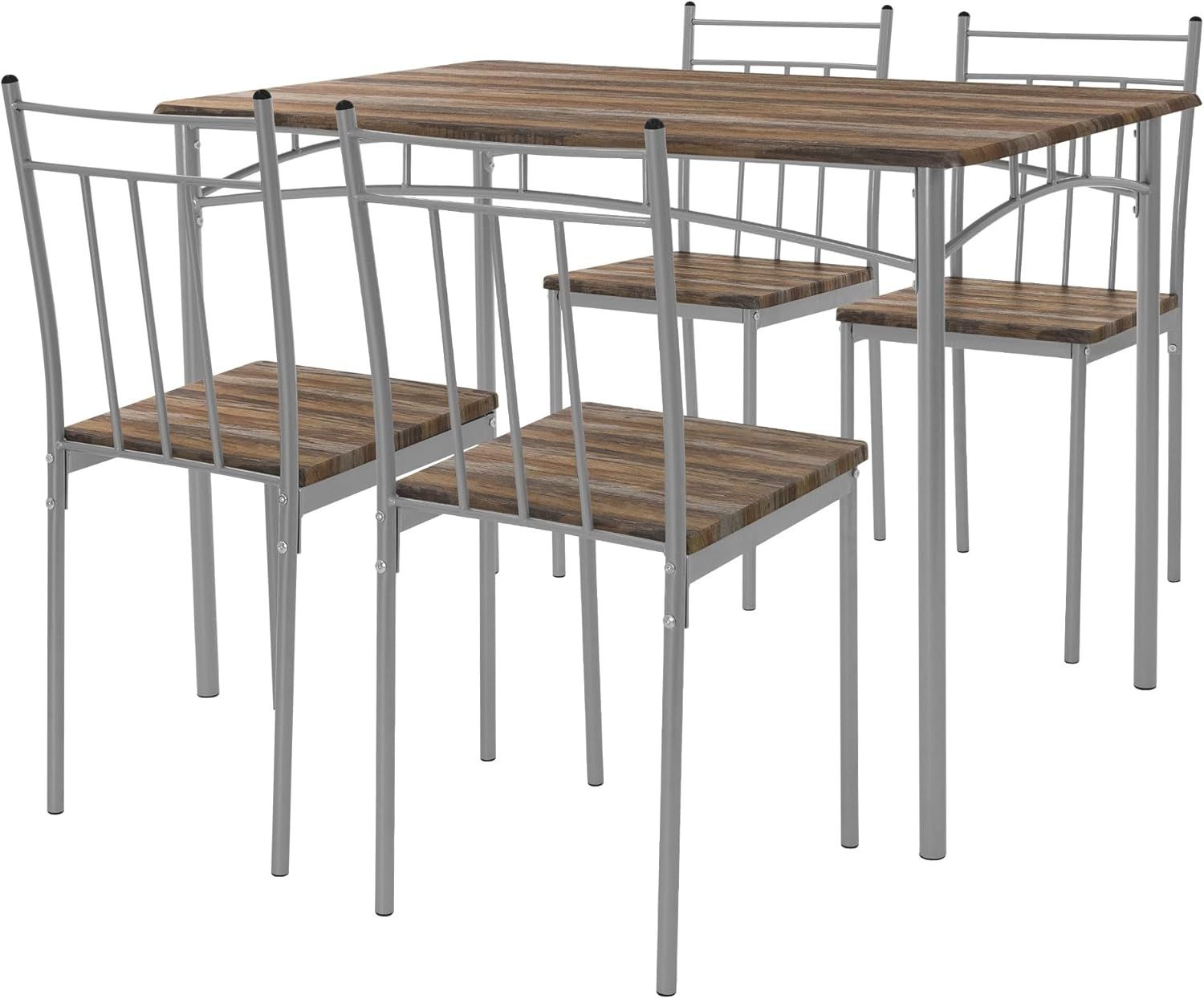 ML-DESIGN Essgruppe Tischgruppe für Küche & Esszimmer moderne Esstischgruppe Esszimmerset, Essgarnitur für 4 Personen 5tlg. 1x Tisch aus Holz & 4x Stühle Bild 1