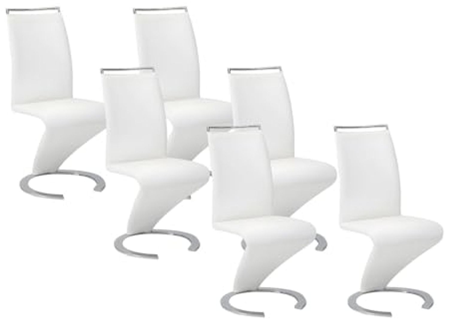Vente-unique - TWIZY Stuhl Kunstleder Weiß - B 49 cm x H 100 cm x L 61 cm Bild 1