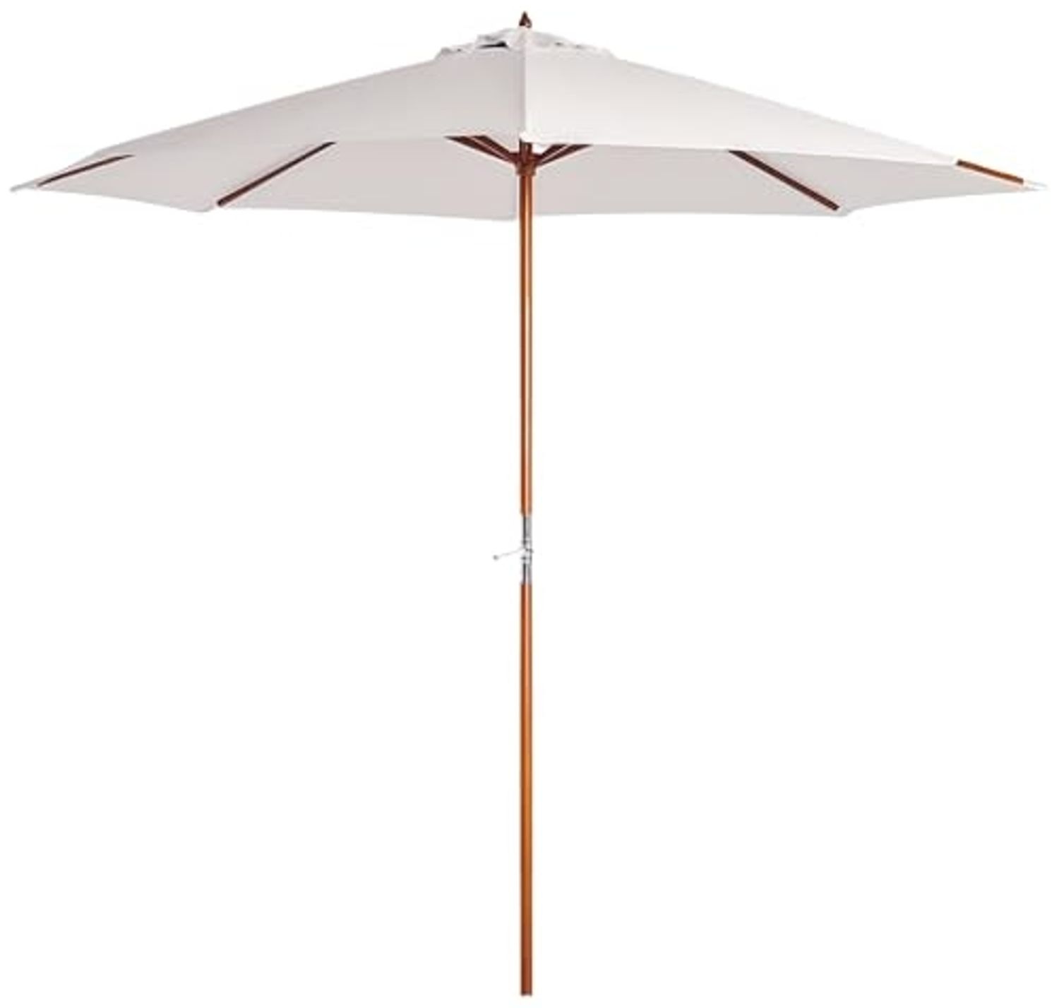 Outsunny Sonnenschirm Holz, Balkonschirm, Creme, LxB: 270x270 cm, Gartenschirm, Holzschirm, Ø270x250 cm Bild 1