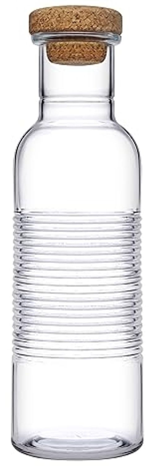 Pasabahce HOOP Flasche aus Glas mit einem Bambusdeckel Transparent 1 Liter Bild 1