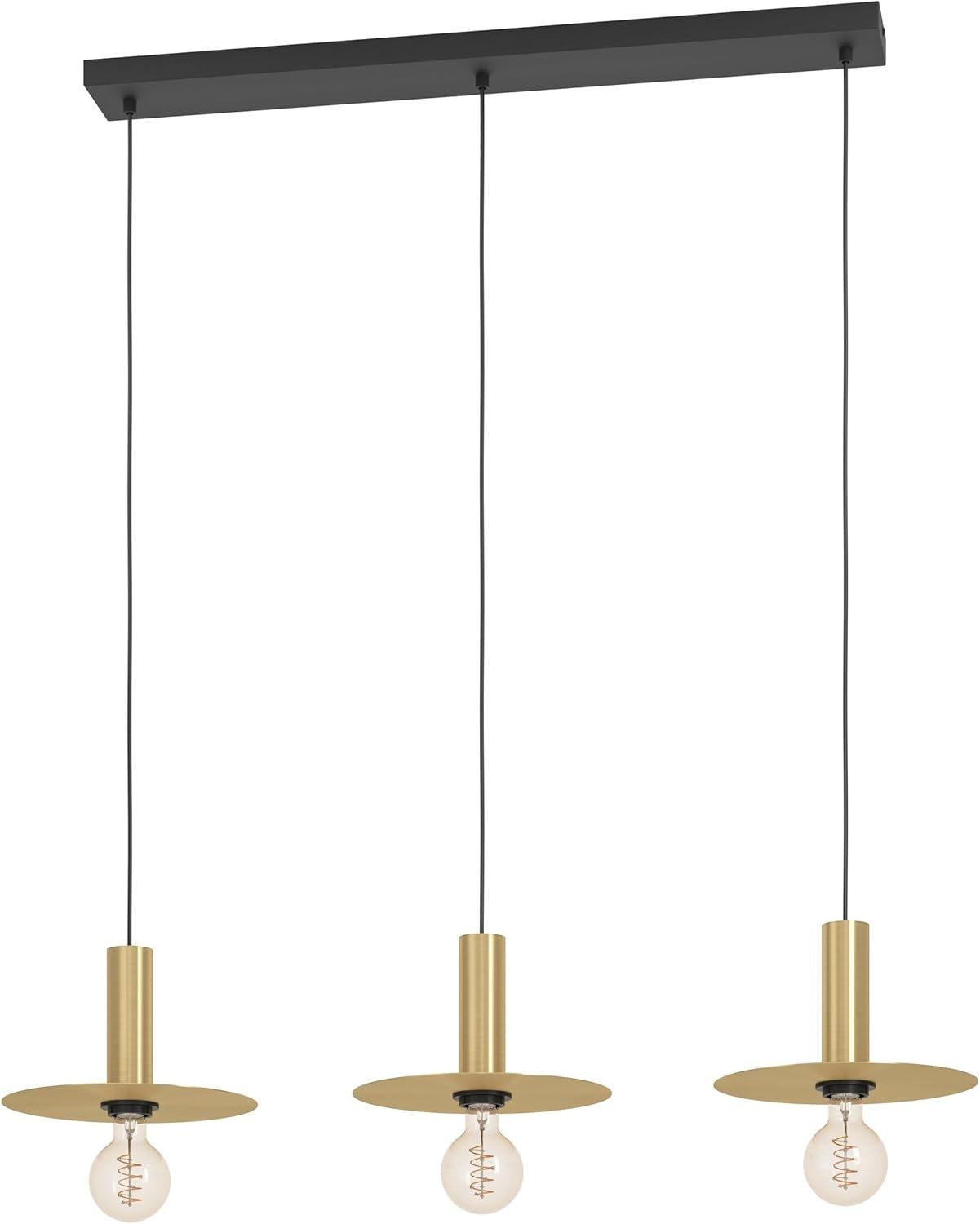 Eglo 900732 Hängeleuchte ESCANDELL Stahl schwarz, messing-gebürstet E27 3X40W L:95cm B:25cm H:110cm dimmbar Bild 1