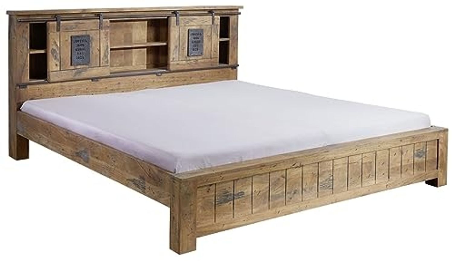 Bett Mango 200x200x105 natur lackiert RAILWAY #143 Bild 1