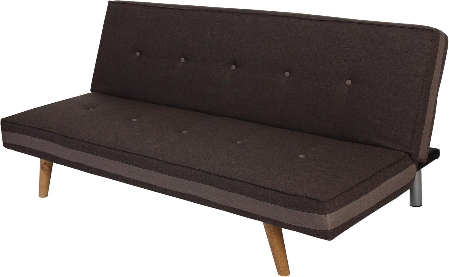 3er-Sofa Herstal, Couch Schlafsofa Gästebett Bettsofa 177cm ~ Textil, braun Bild 1