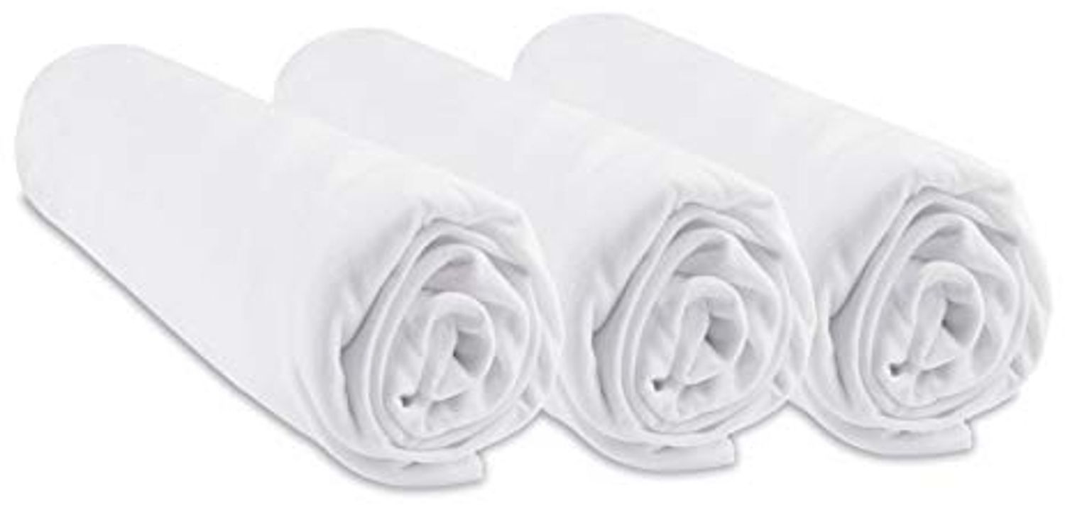 Easy Dort Spannbettlaken, Bambusviskose, für Babykörbe, 32x72 cm, 100% Bambus, Weiß, 3 Stück Bild 1