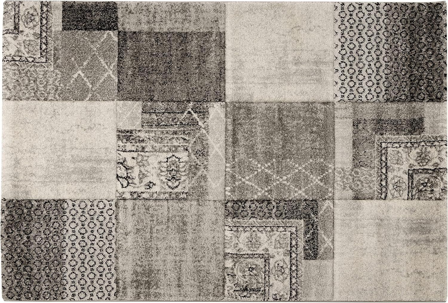 Baroni Home Teppich Kurzflor, handgeflochtener Teppich, moderner Wohnzimmerteppich, 120x170 cm, Braun und Silber, Bilder Bild 1