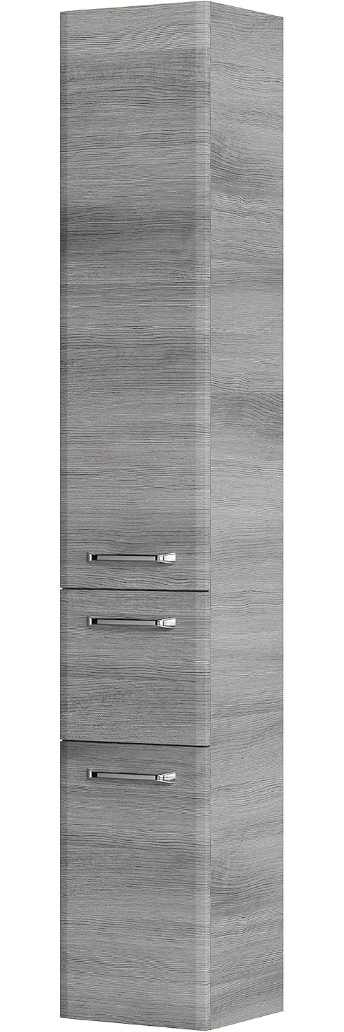 Hochschrank Atlanta / Alika, Holzwerkstoff, Metall, Grau, 30 x 186 x 33 cm Bild 1