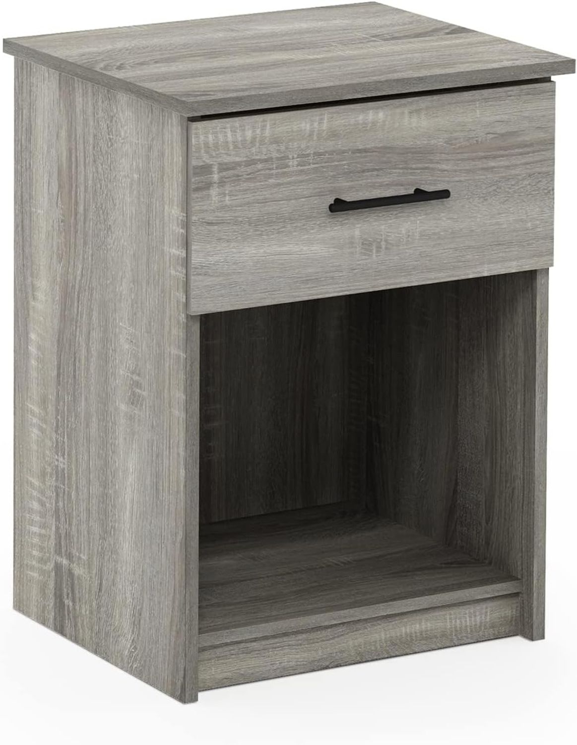 Furinno Tidur Nachttisch, Holz, French Oak Grey, 1-Pack Handle Bild 1