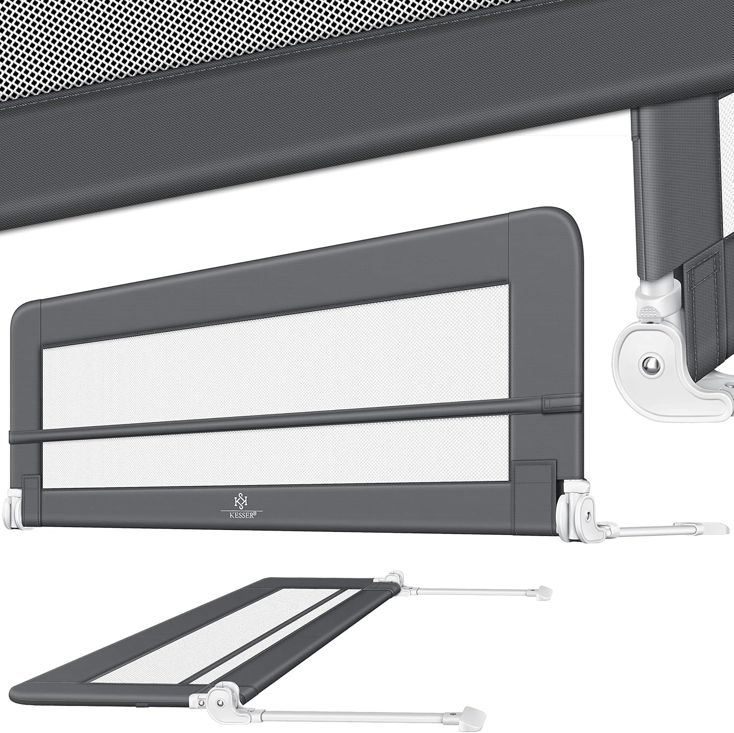 KESSER® Bettschutzgitter, Dunkelgrau, 120cm Bild 1