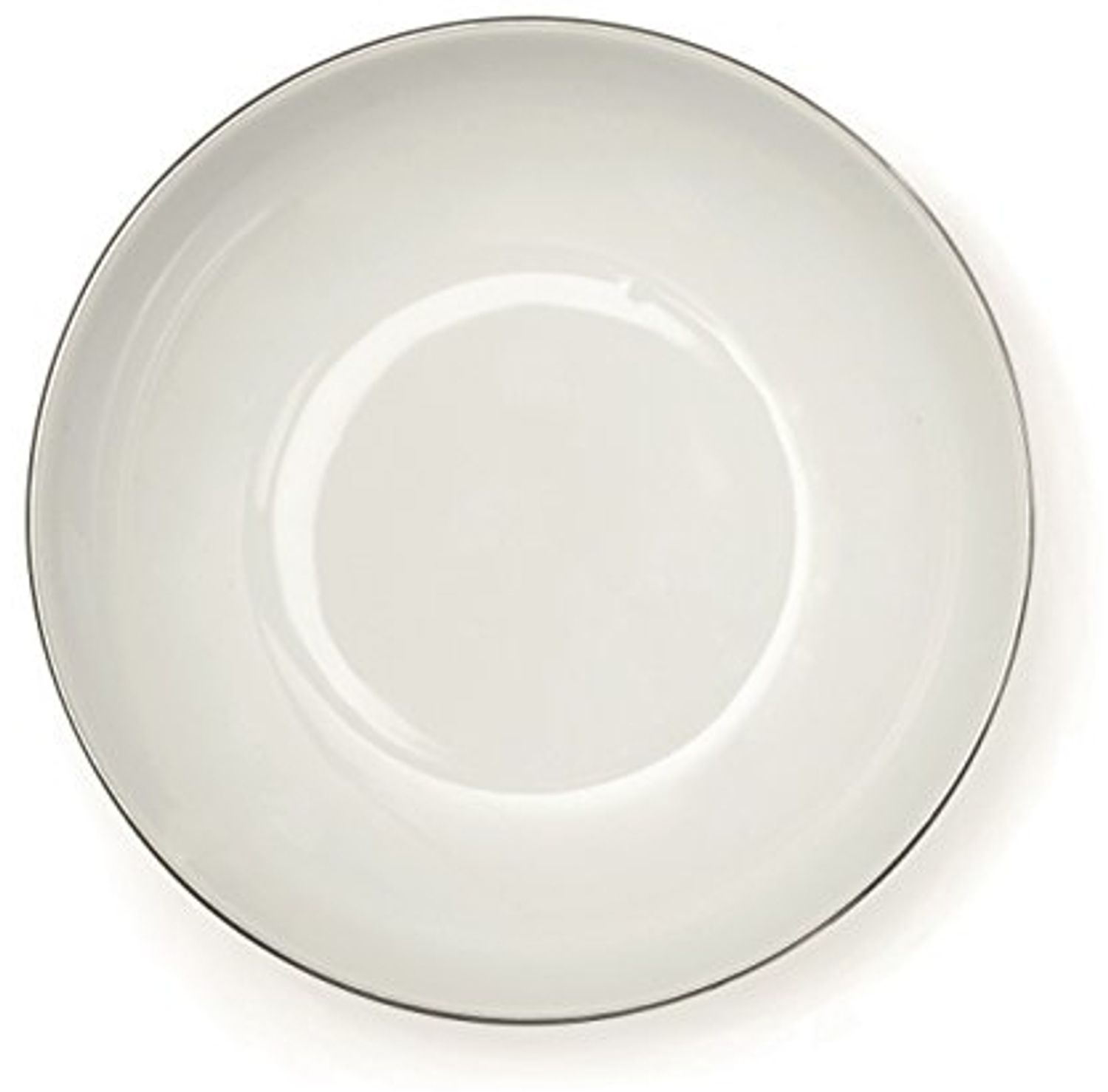 Excelsa Platinum Suppenteller, Porzellan, Weiß-Rand Silber, 21 x 21 x 4 cm Bild 1