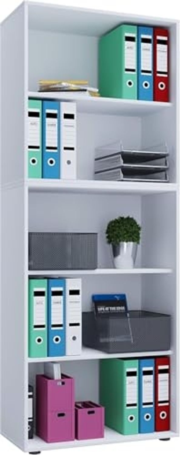 VCM Büroregal & Bücherregal Lona 914415 Weiß B. 70 x H. 184 x T. 37 cm Bild 1