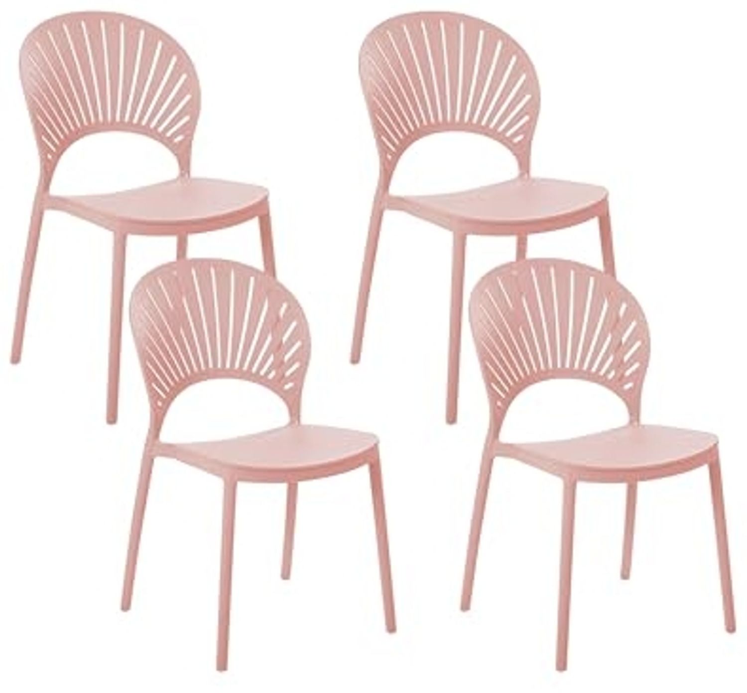 'OSTIA' Esszimmerstuhl 4er Set, Kunststoff, rosa Bild 1