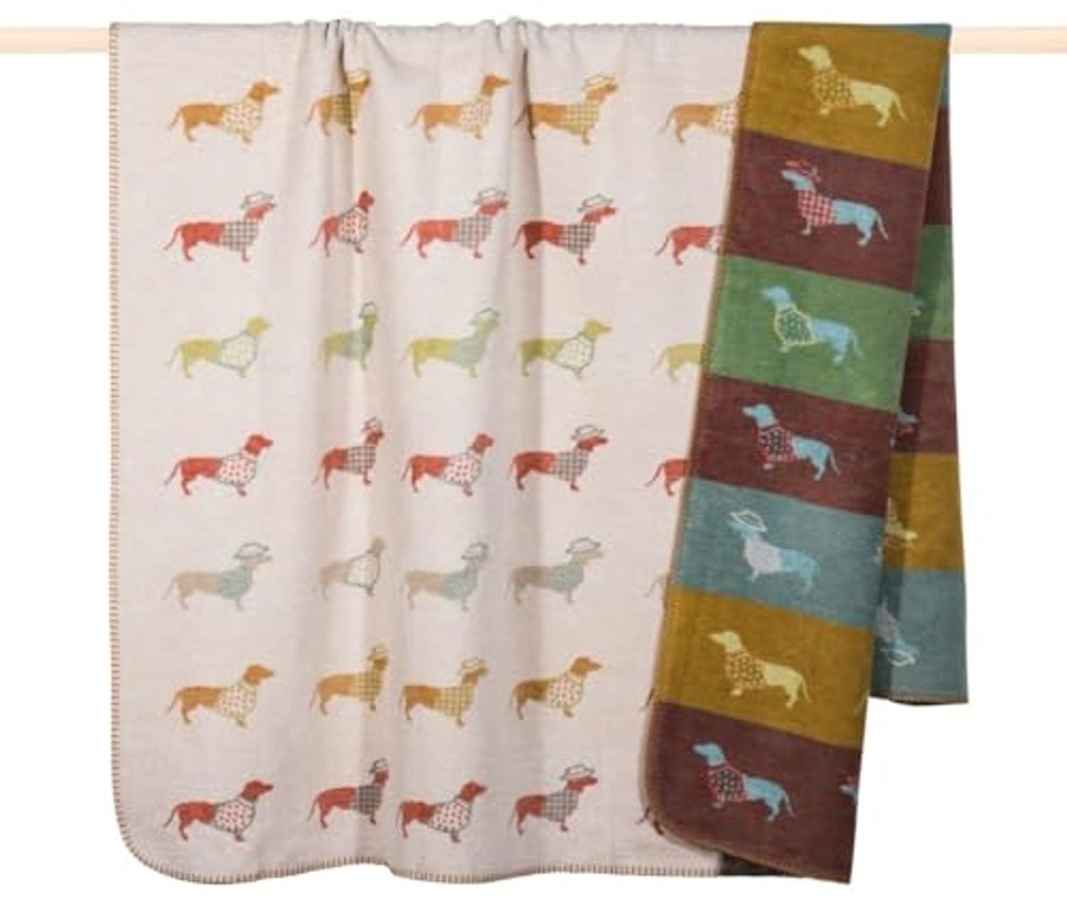 PAD Decke Dackel Hund Beige, 150x200 cm Bild 1