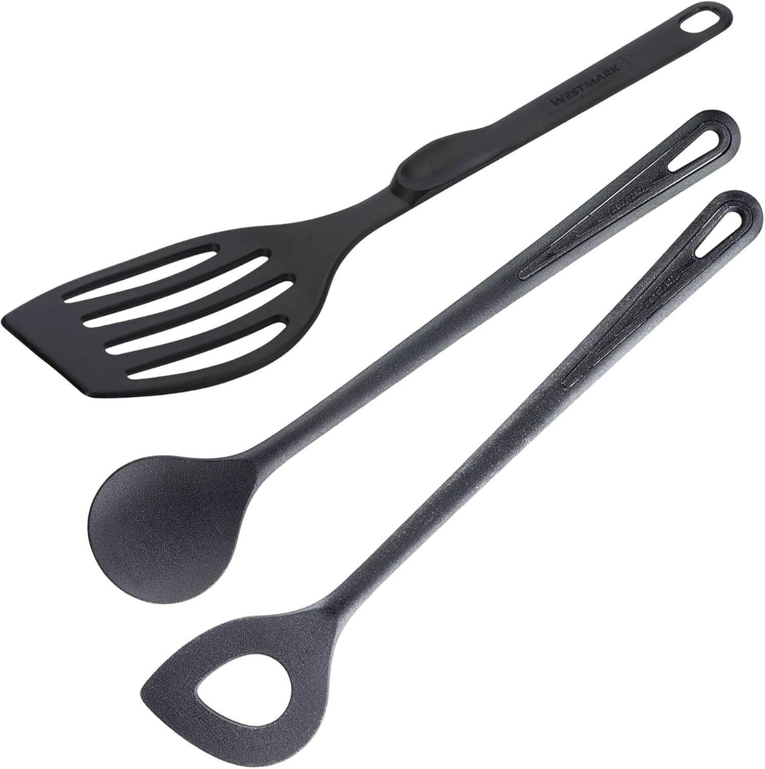 WESTMARK Kochbesteck-Set 3-tlg.: 2 Kochlöffel + 1 Pfannenwender, Gentle + Flonal, Schwarz Bild 1