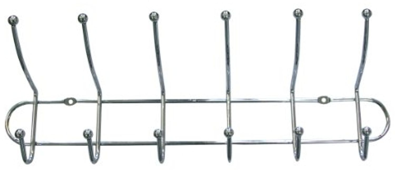 Garderobenleiste verchromt 50cm Wandgarderobe Hakenleiste Kleiderhaken verchromt Bild 1