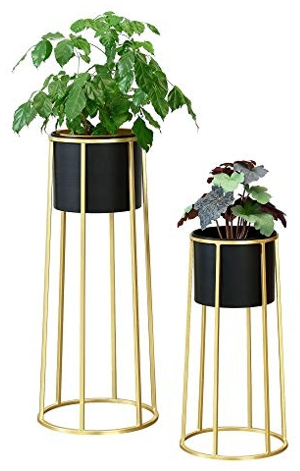 Blumentopf Ständer Macon 2-tlg. Schwarz-Goldfarben en. casa Bild 1