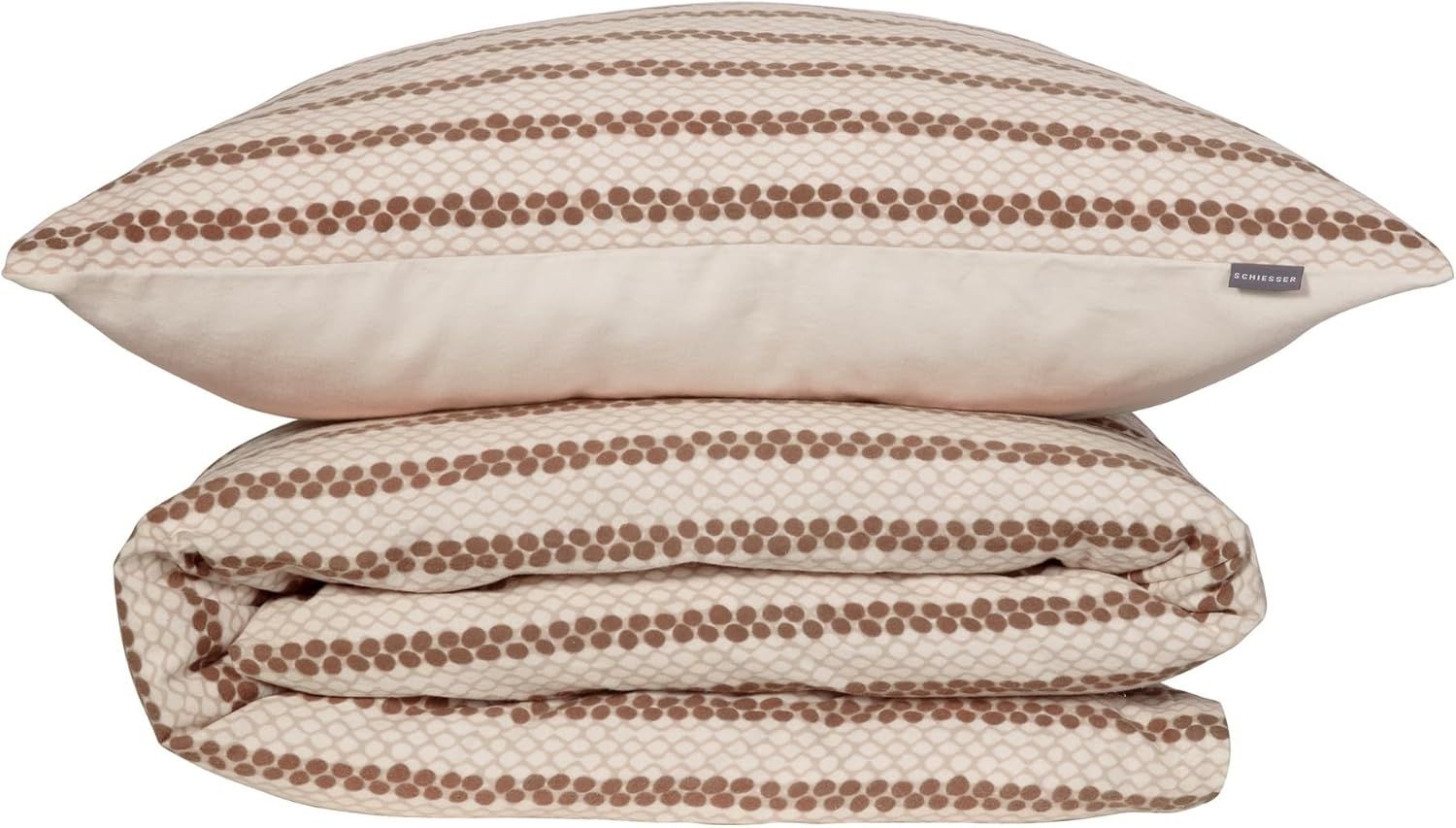 Schiesser Bettwäscheset Gwen - Feinbiber - 2-teilig - 155 x 220 cm - Creme Bild 1