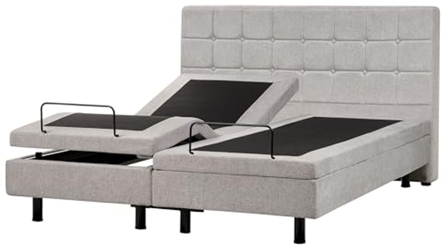 Bett verstellbar Stoff DUKE 160 x 200 cm Hellgrau Bild 1