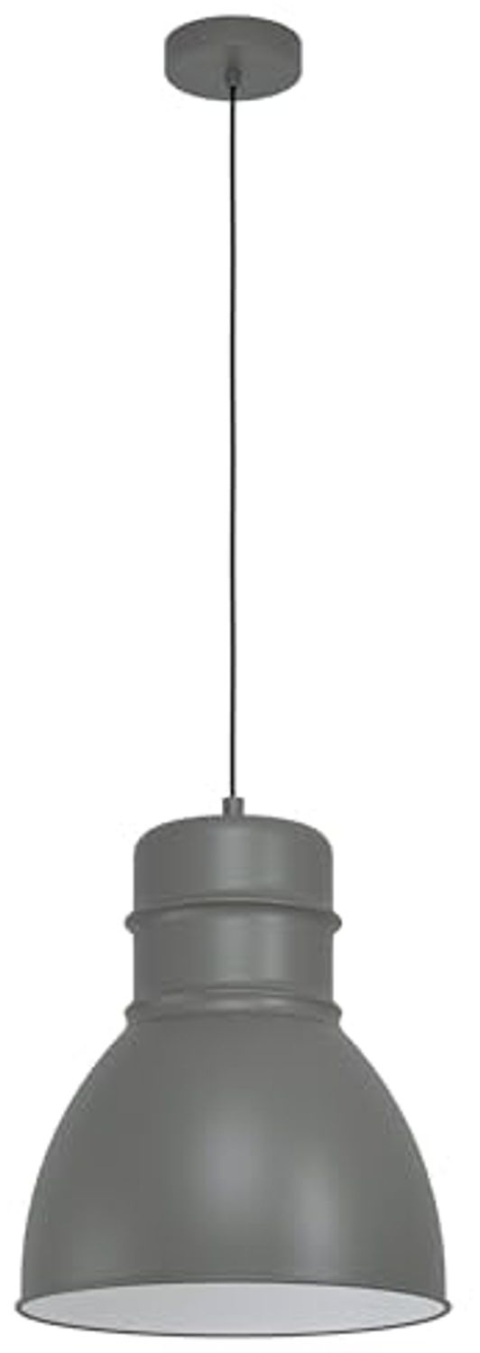 Eglo 43622 Hängeleuchte EBURY Stahl grau, weiss E27 1X40W H:110cm Ø:38cm dimmbar Bild 1