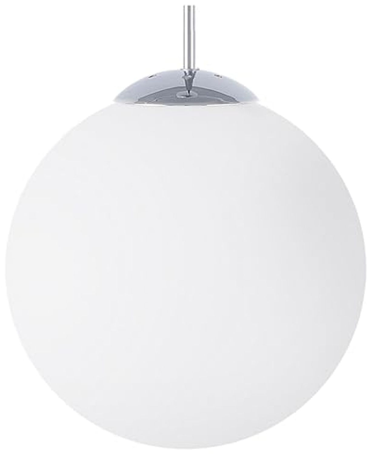 'Barrow' Hängeleuchte Silber Metall großer Schirm in Kugelform aus Glas in Weiß Moderner Stil Bild 1