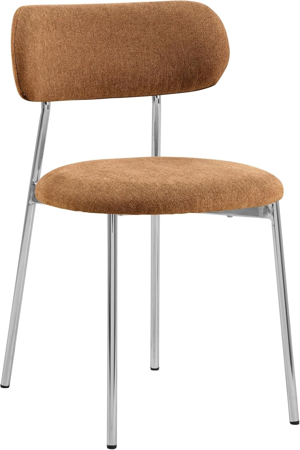 AC Design Furniture Esther Esszimmerstuhl, Apia Stoff Terracotta 272 FR, Gestell Chrom Stahl, Colli 2 Stück Bild 1