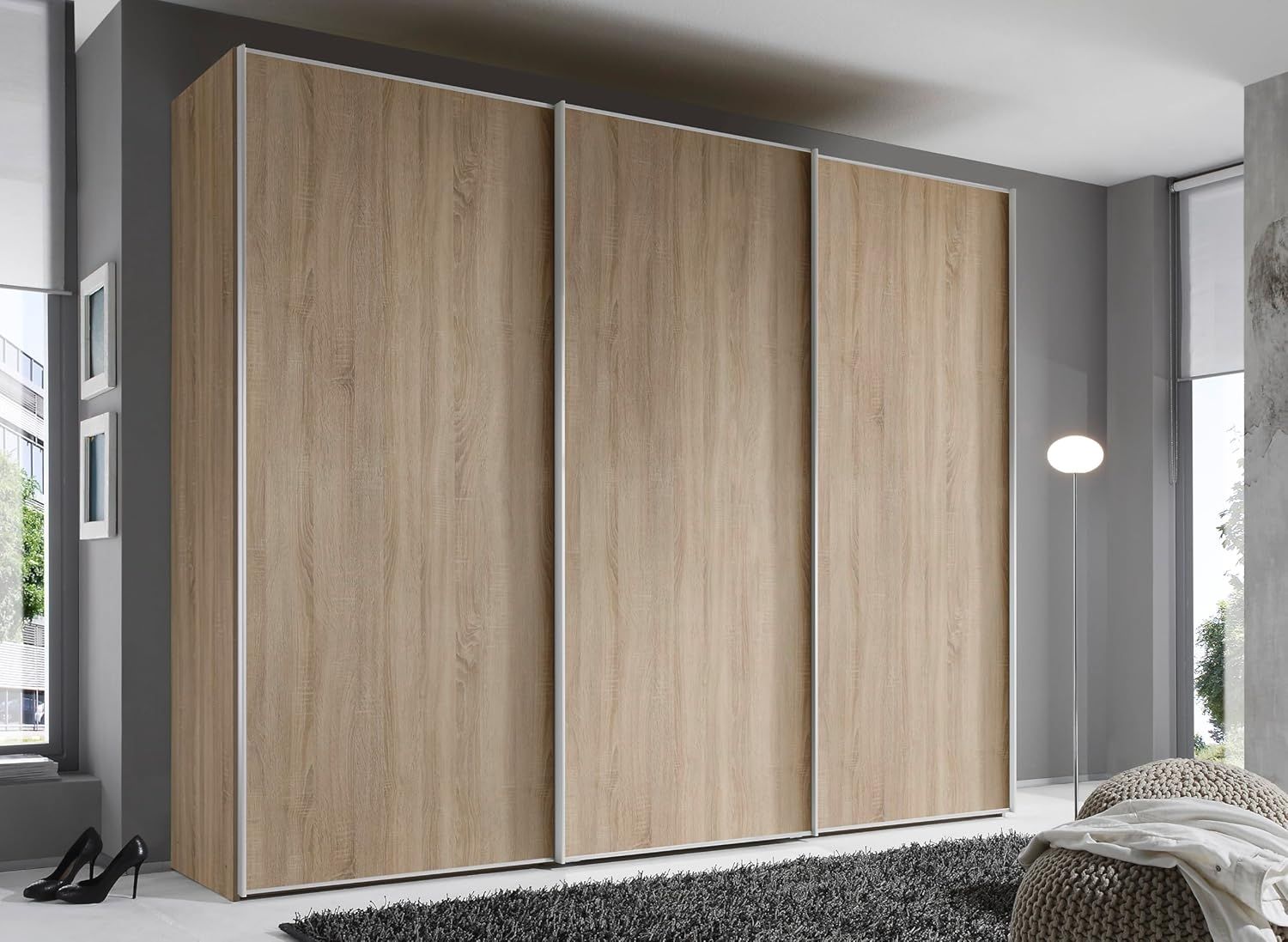 Staud Schwebetürenschrank, Holzwerkstoff, Sonoma Eiche, 222cm / 280cm / 68 cm (H/B/T) Bild 1