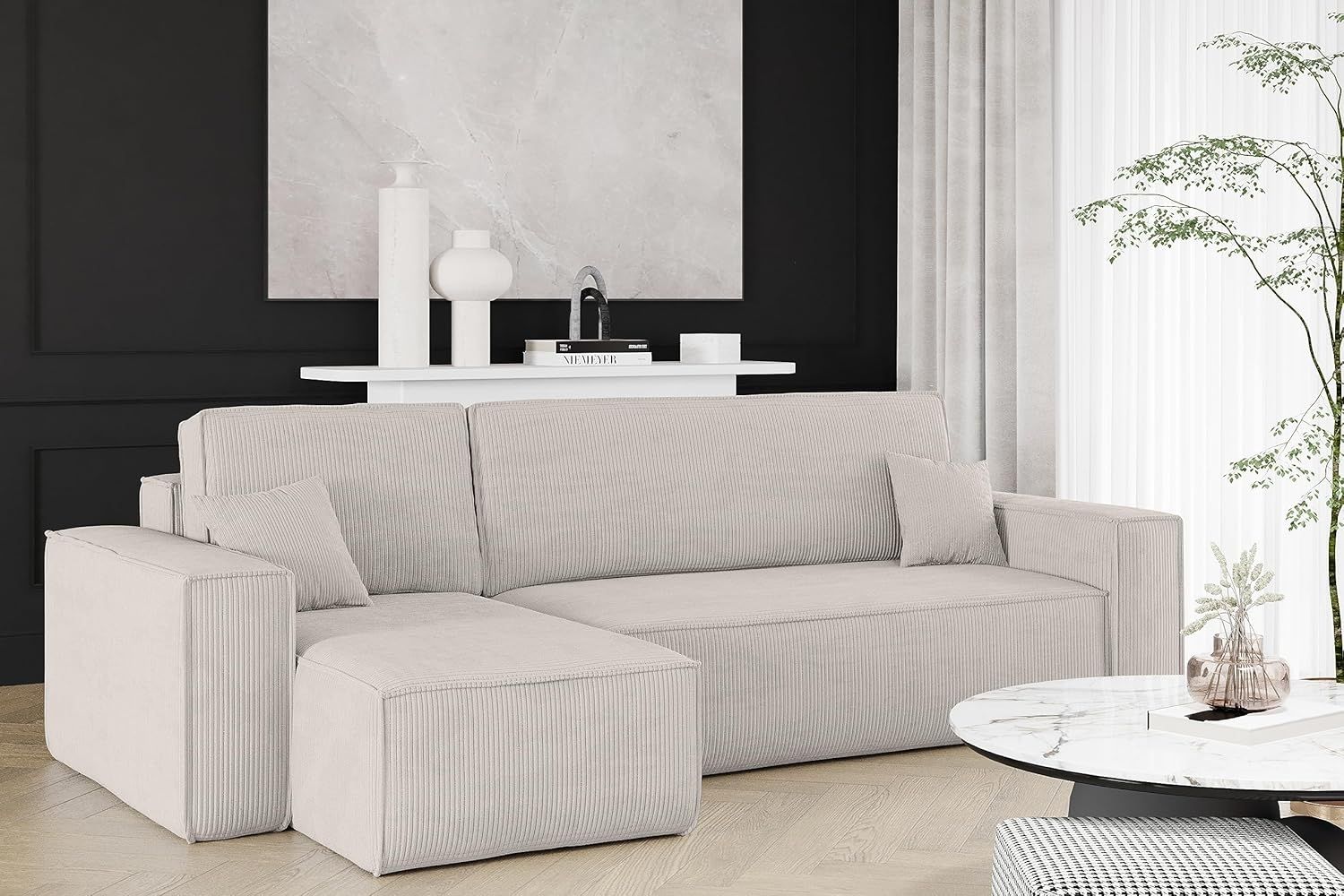 Kaiser Möbel Ecksofa mit schlaffunktion und bettkasten, Eckcouch BEST L stoff Poso Bild 1