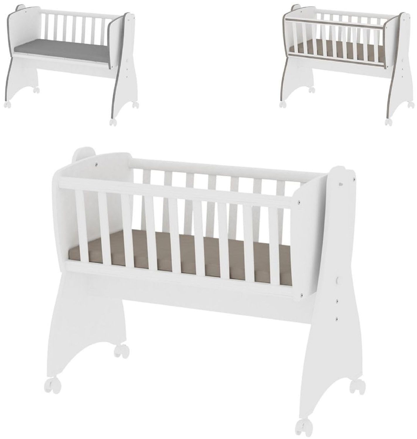Lorelli 'First Dreams' Babywiege, weiß, 4 Räder mit Bremsfunktion, umbaubar Bild 1