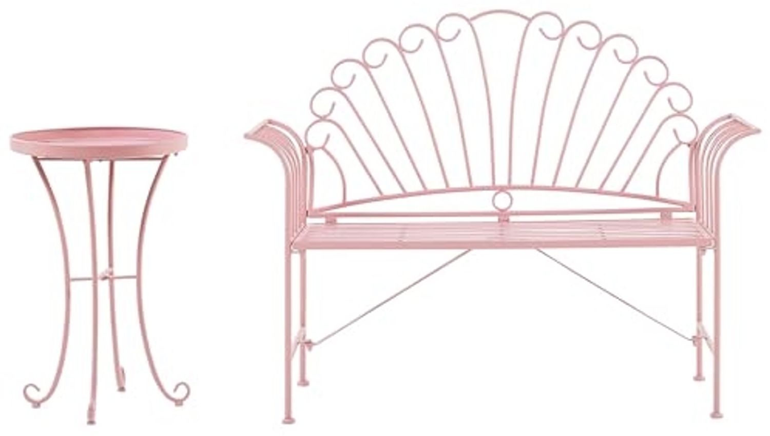 Beliani 'CAVINIA' Bistro Set CAVINIA, Metall Rosa Bild 1