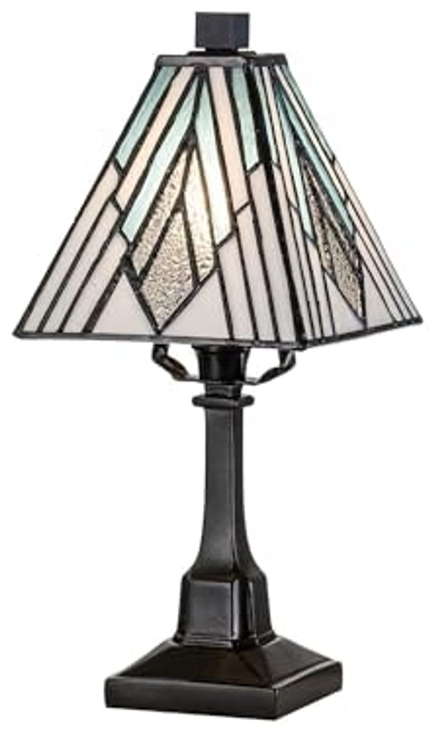 Licht-Erlebnisse Tischleuchte FLORENCE, ohne Leuchtmittel, Glas Metall 32,3 cm hoch in Bronze Antik Mehrfarbig E14 Tiffany Stil Bild 1