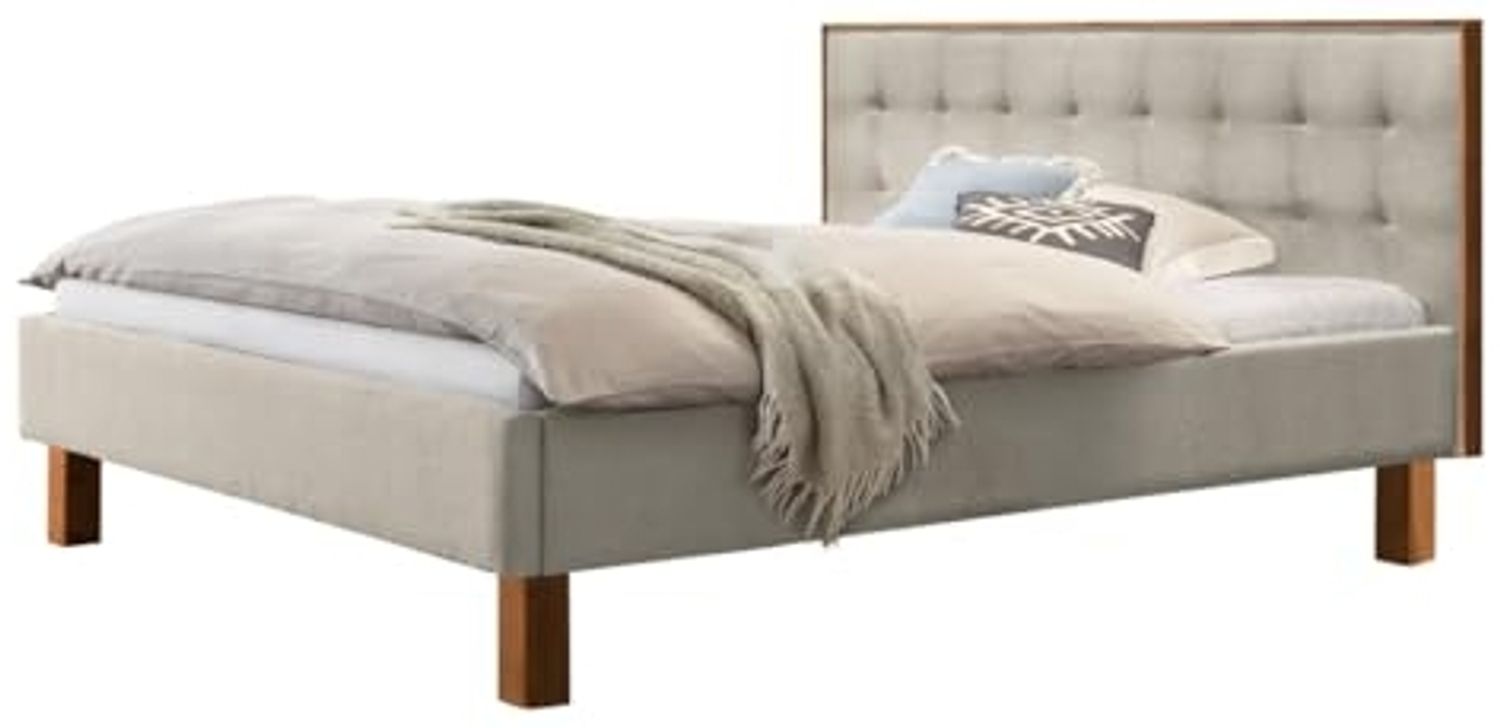 Hasena Dream Pronto Noah Polsterbett 180x200 cm Wildeiche natur, geölt - Fusshöhe 25 327-Pepe beige Bild 1