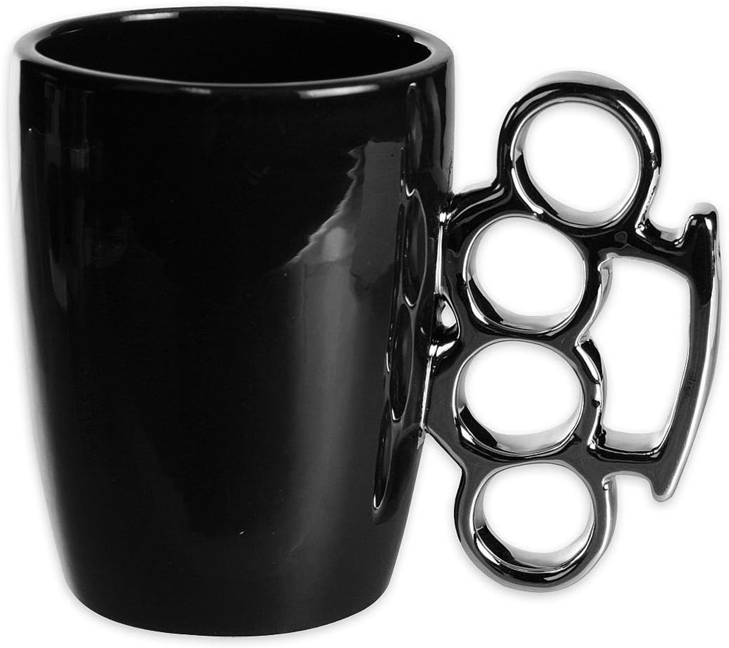 Close Up Schlagring Tasse - Kaffeebecher aus Keramik in schwarz Bild 1