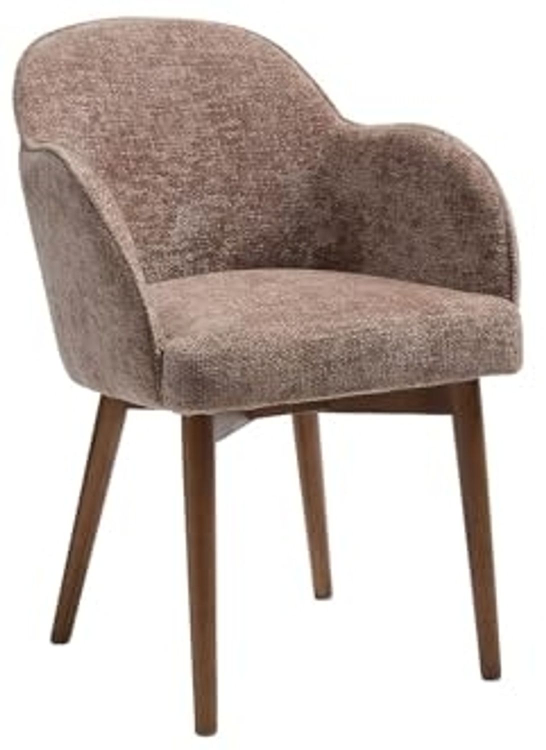 Vente-unique - Stuhl mit Armlehnen - Strukturstoff & Kautschukholz - Taupe - MODINIA Bild 1