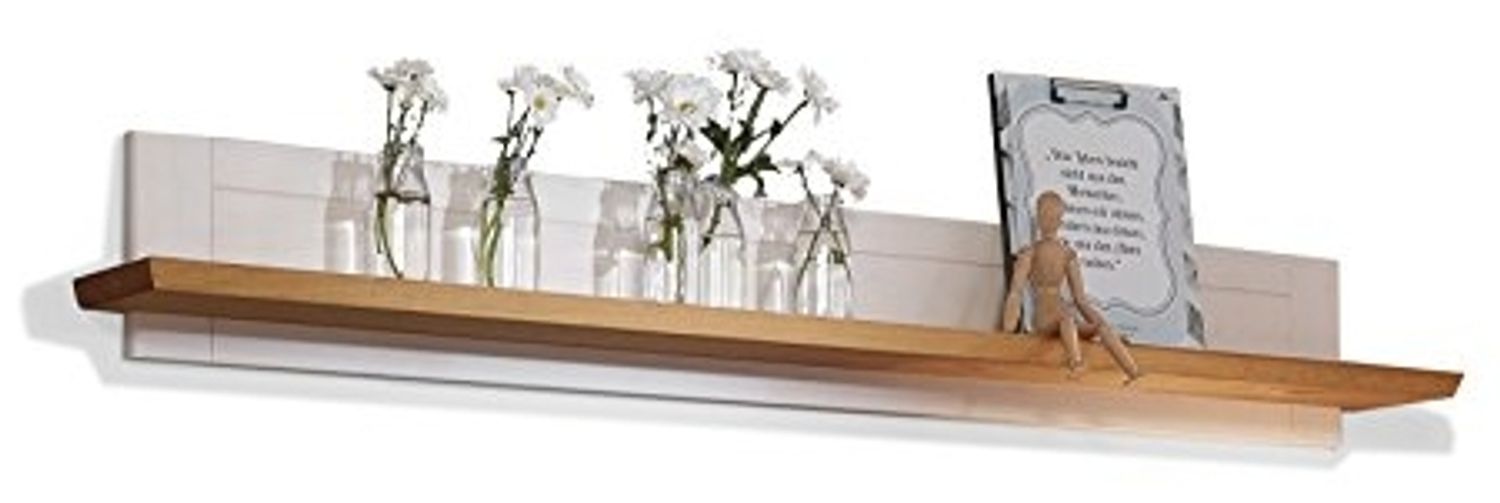 Möbel-Eins BORNHOLM Wandboard, Material Massivholz, Kiefer weiss/eichefarbig Bild 1