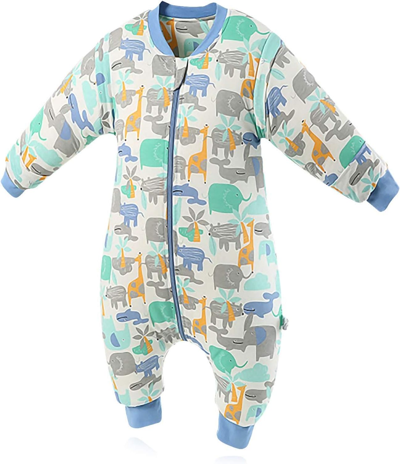 SONARIN Babyschlafsack mit Beinen Schlafsack mit Füße,abnehmbaren Ärmeln,dünn,2,5 Tog,Bio-Baumwolle Bild 1