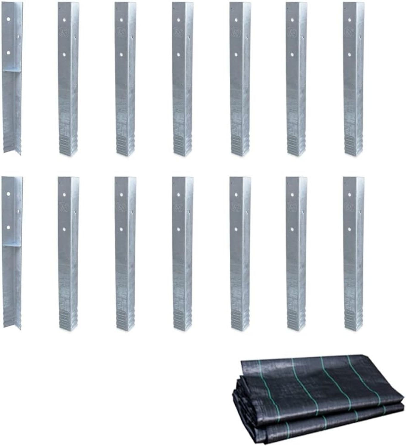 WICKEY Befestigungsanker-Set 14 Stück Winkelanker + WICKEY 3W Sandschutzfolie 250x250 cm für Spielturm, Kletterturm, Stelzenhaus und Baumhaus Bild 1