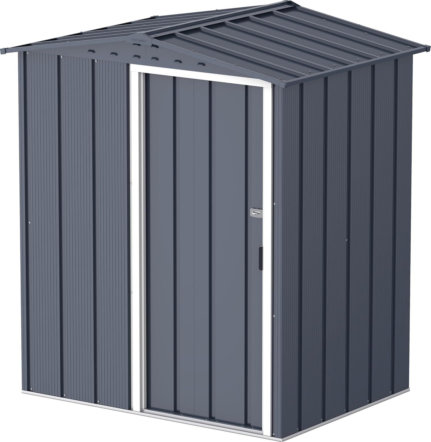 Duramax ECO 5x4 (1.56 m²) Metallgerätehaus, feuerverzinktes Metall gerätehaus - Geräteschuppen, verstärkte Dachkonstruktion, wartungsfreier und wetterfester Metallschuppen, Anthrazit Bild 1