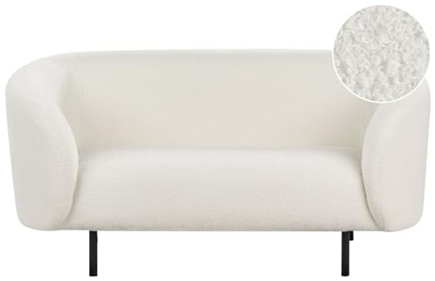 2-Sitzer Sofa Bouclé weiß schwarz LOEN Bild 1