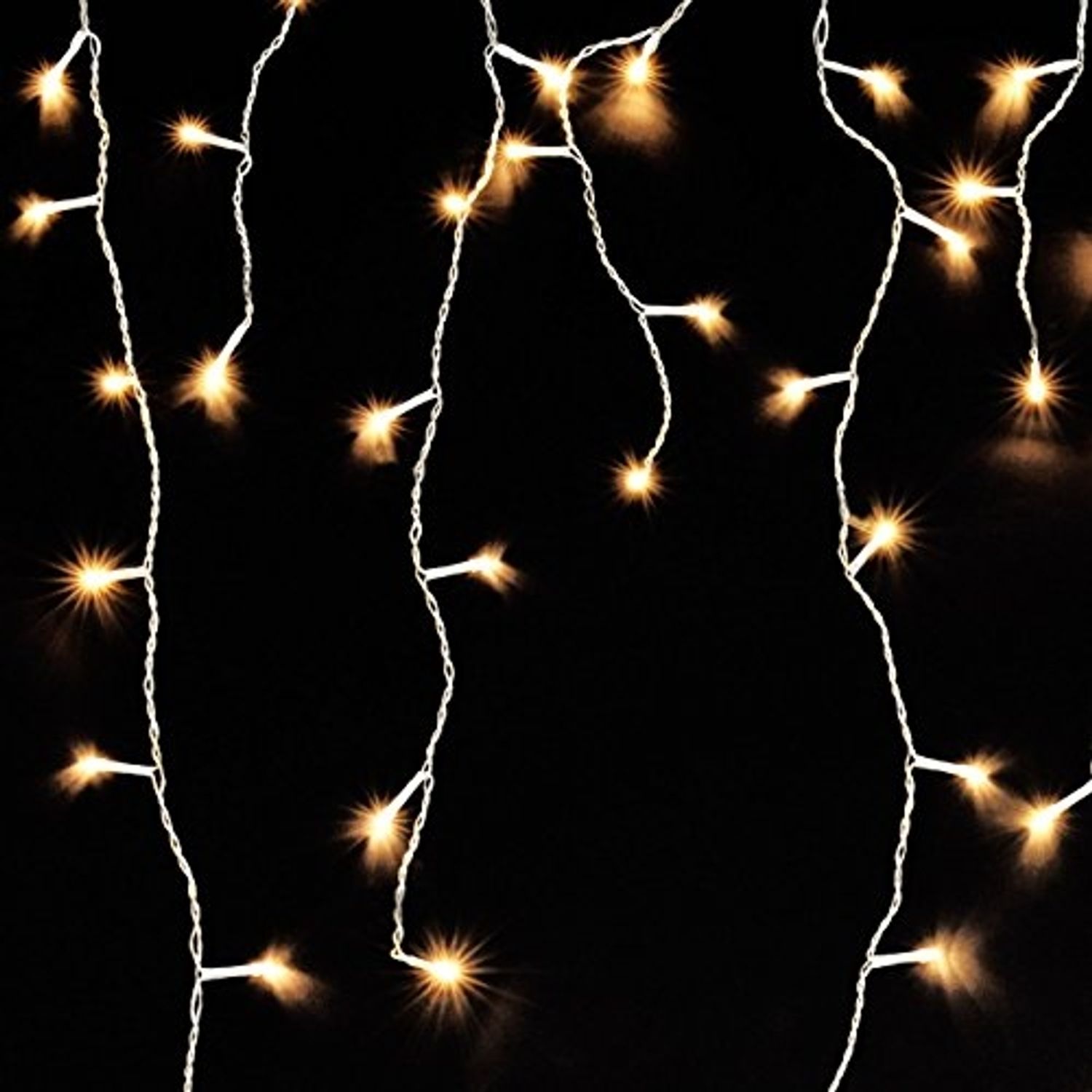 160er LED Eiszapfen Lichtervorhang Außen Innen Weihnachtsbeleuchtung warmweiß Bild 1