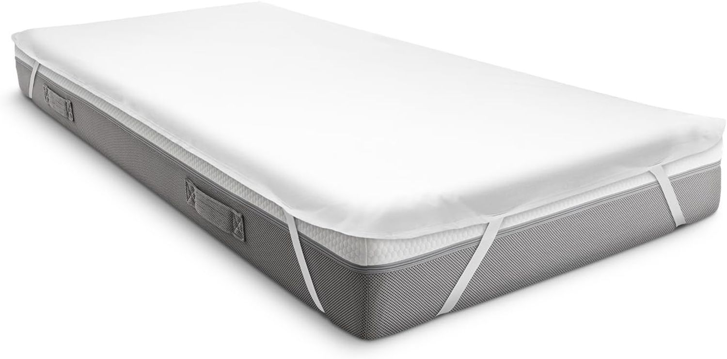Sleezzz Vital wasserdichter Molton Matratzenschutz Fixspann 180 x 200 cm, Matratzenschoner aus 100% Baumwolle in weiß Bild 1
