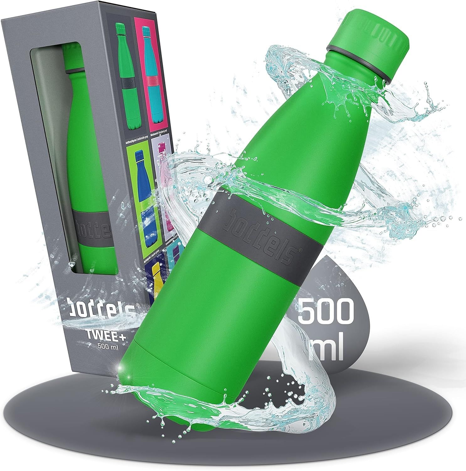 Boddels Trinkflasche Twee+ 500 ml anthrazitgrau/grün Bild 1