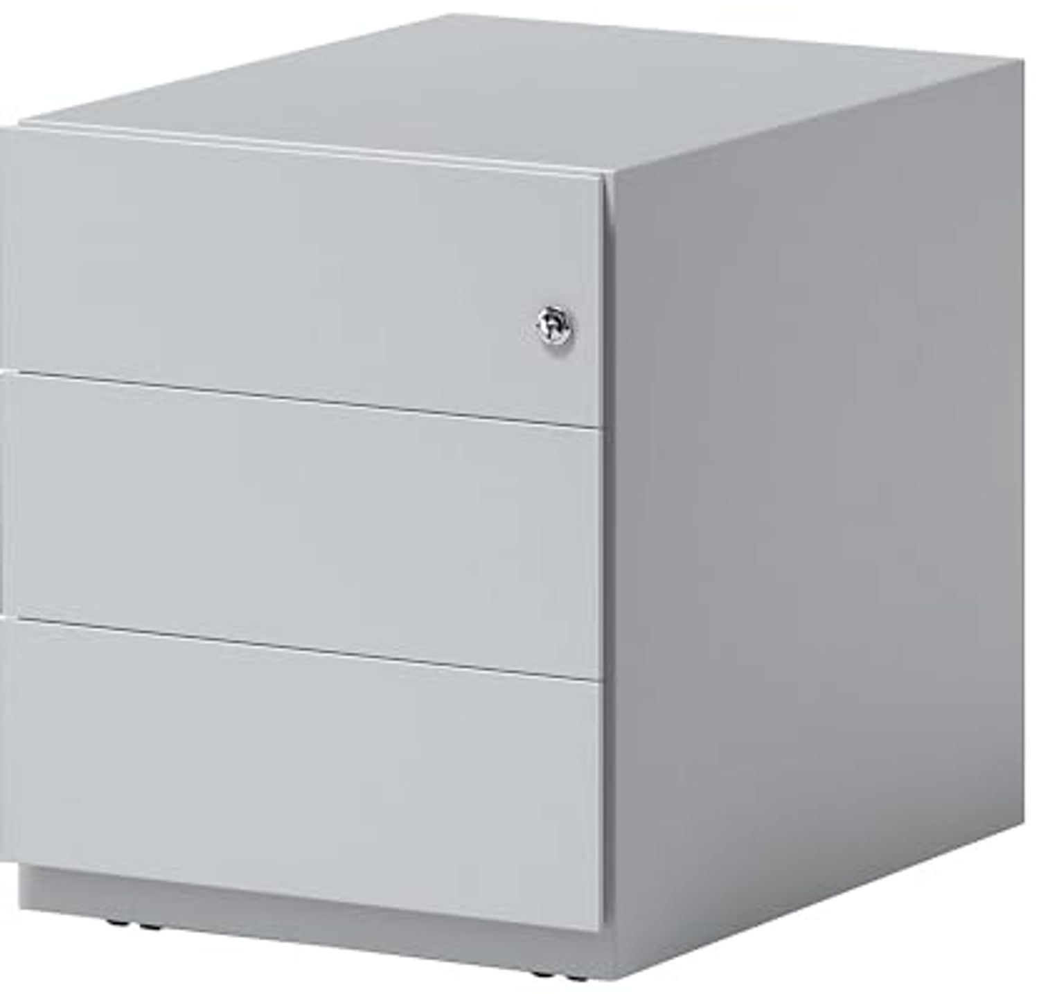 Rollcontainer Note™ mit Griffleiste, 3 Universalschubladen, Farbe lichtgrau Bild 1
